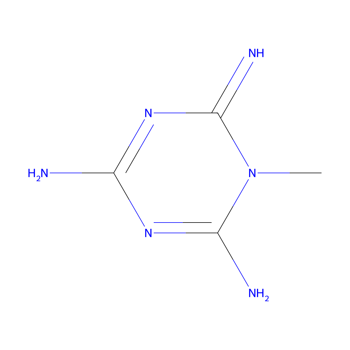 (6e)-6-Imino-1-methyl-1,6-dihydro-1,3,5-triazine-2,4-diamine molecular structure, CAS 6291-82-3