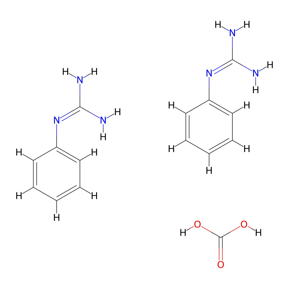 Carbonic acid;bis(2-phenylguanidine) molecular structure, CAS 6291-89-0
