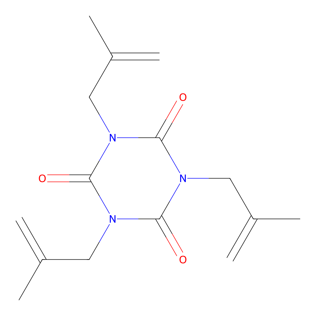 Trimethylallyl isocyanurate molecular structure, CAS 6291-95-8