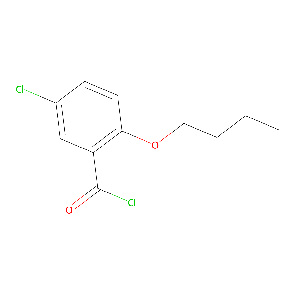 2-Butoxy-5-chlorobenzoyl chloride molecular structure, CAS 62910-45-6