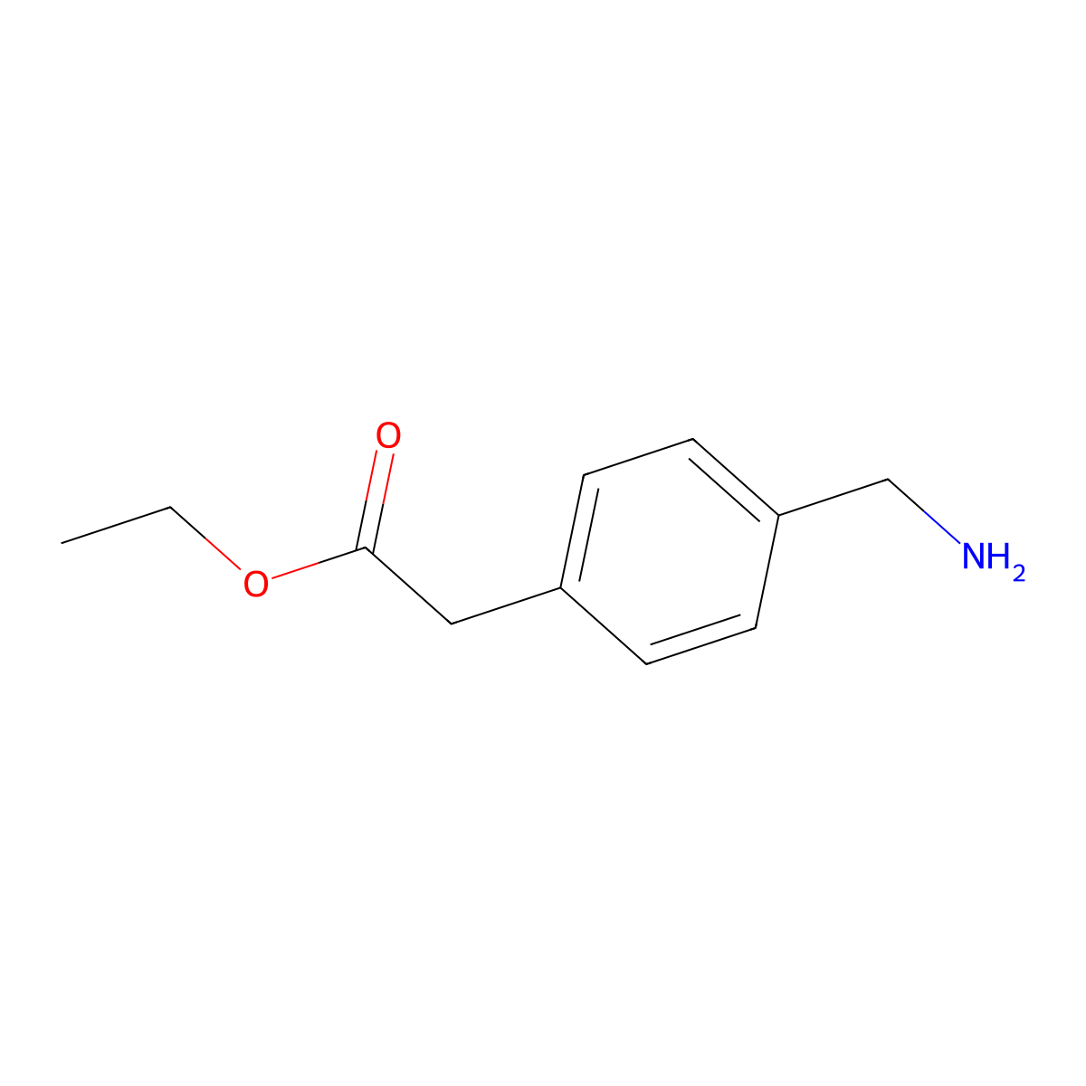 Ethyl 2-(4-(aminomethyl)phenyl)acetate molecular structure, CAS 62910-48-9