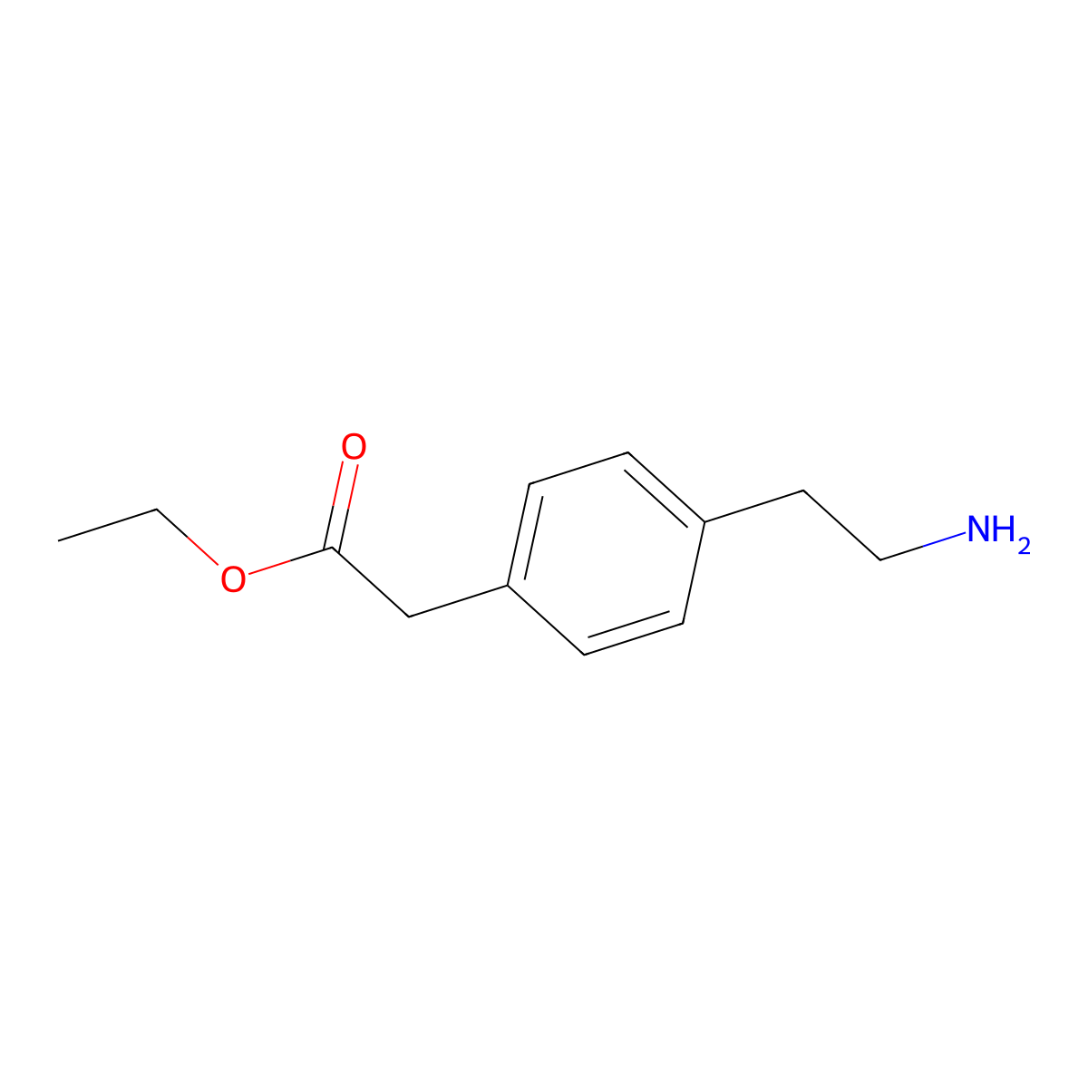 Ethyl 4-(2-aminoethyl)-phenylacetate molecular structure, CAS 62910-65-0