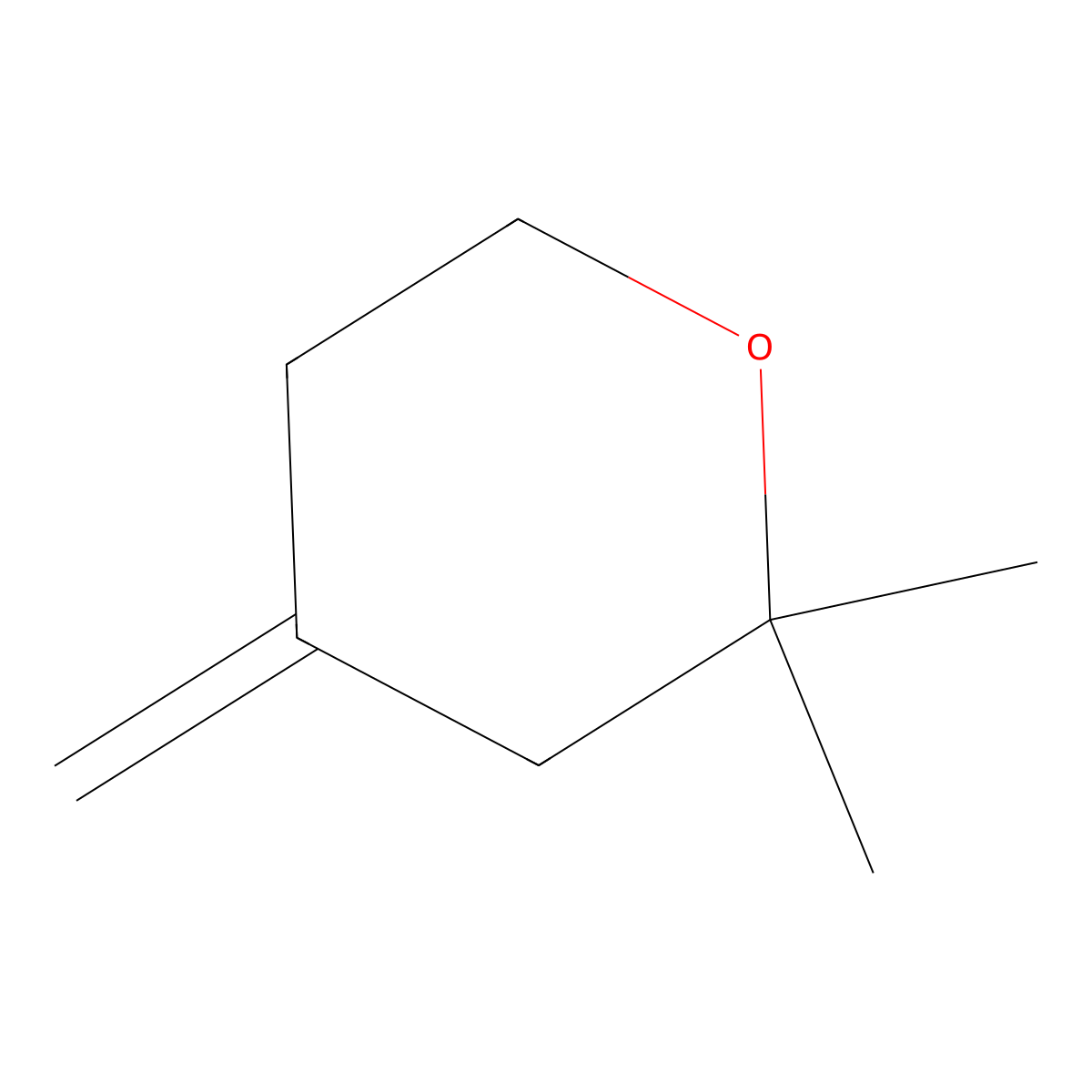 2H-Pyran, tetrahydro-2,2-dimethyl-4-methylene- molecular structure, CAS 62913-30-8