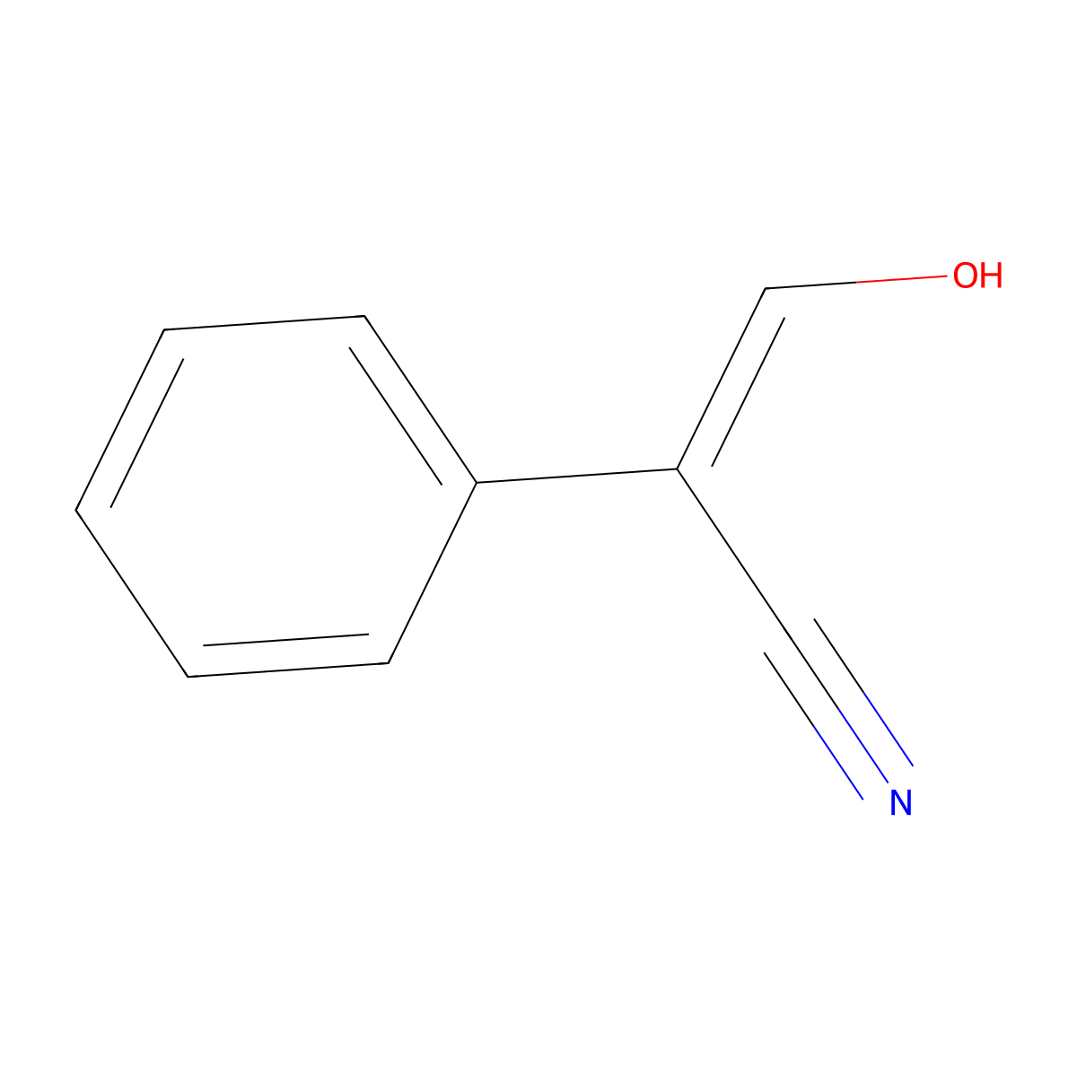 (2Z)-3-hydroxy-2-phenylprop-2-enenitrile molecular structure, CAS 62914-59-4