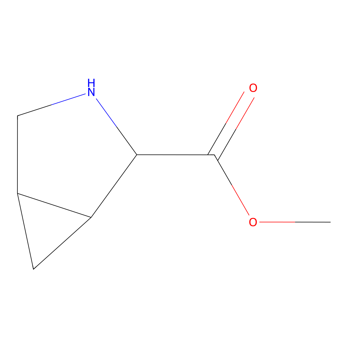Methyl 3-azabicyclo[3.1.0]hexane-2-carboxylate molecular structure, CAS 62915-48-4