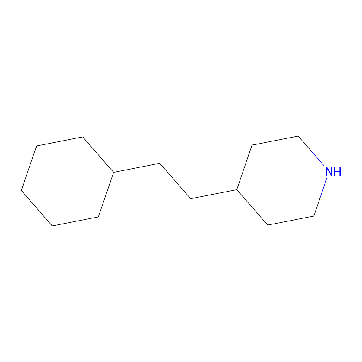 4-(2-Cyclohexylethyl)piperidine molecular structure, CAS 62918-14-3