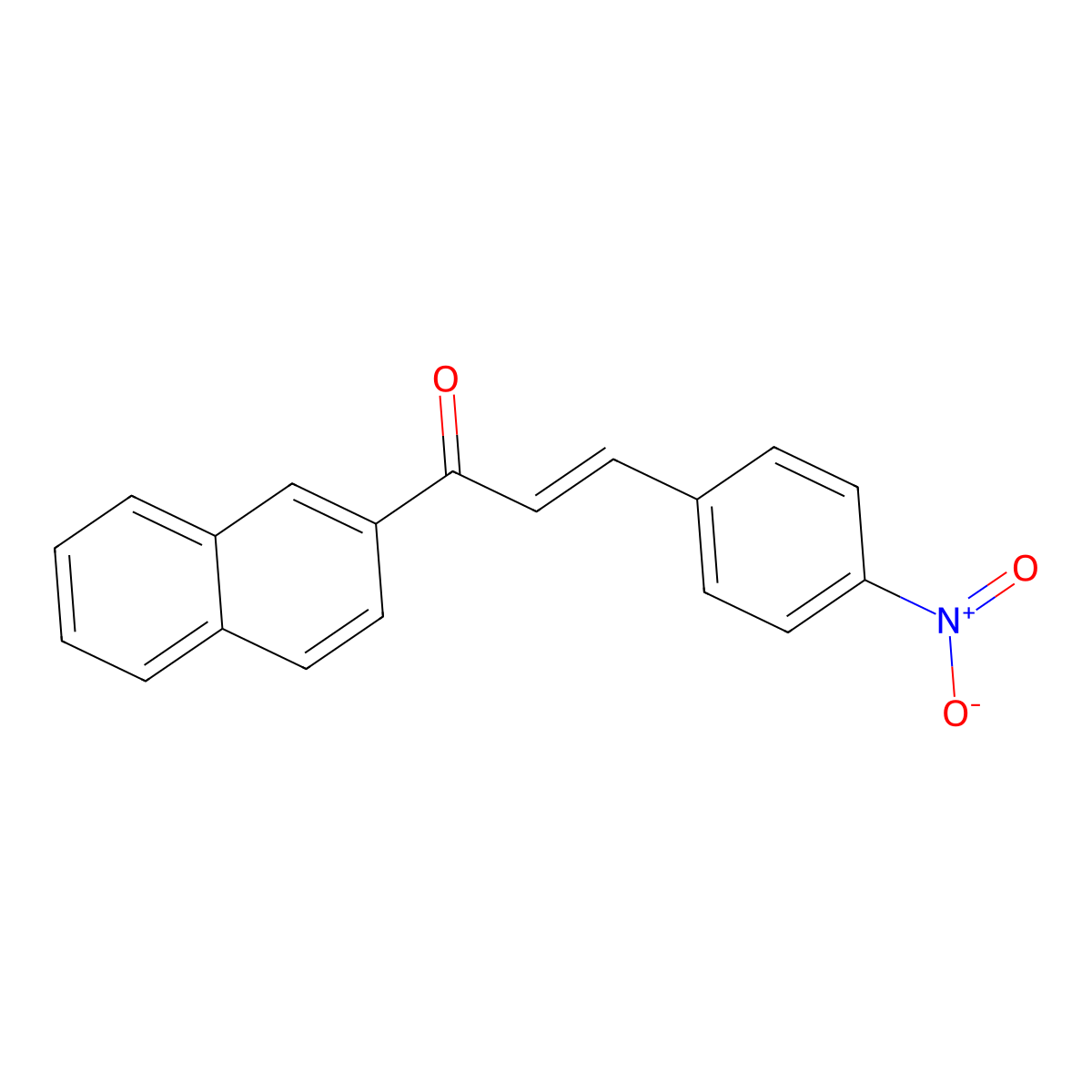 1-Naphthalen-2-yl-3-(4-nitrophenyl)prop-2-en-1-one molecular structure, CAS 62918-37-0