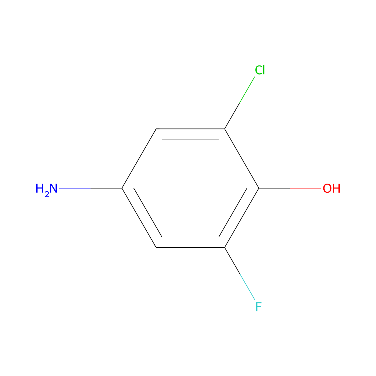 4-Amino-2-chloro-6-fluorophenol molecular structure, CAS 62918-76-7