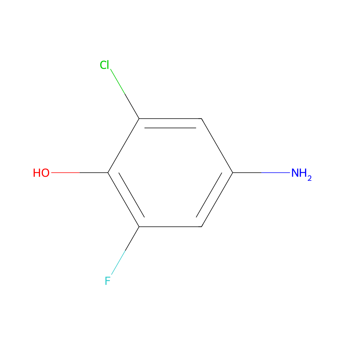 4-Amino-2-chloro-6-fluorophenol molecular structure, CAS 62918-76-7