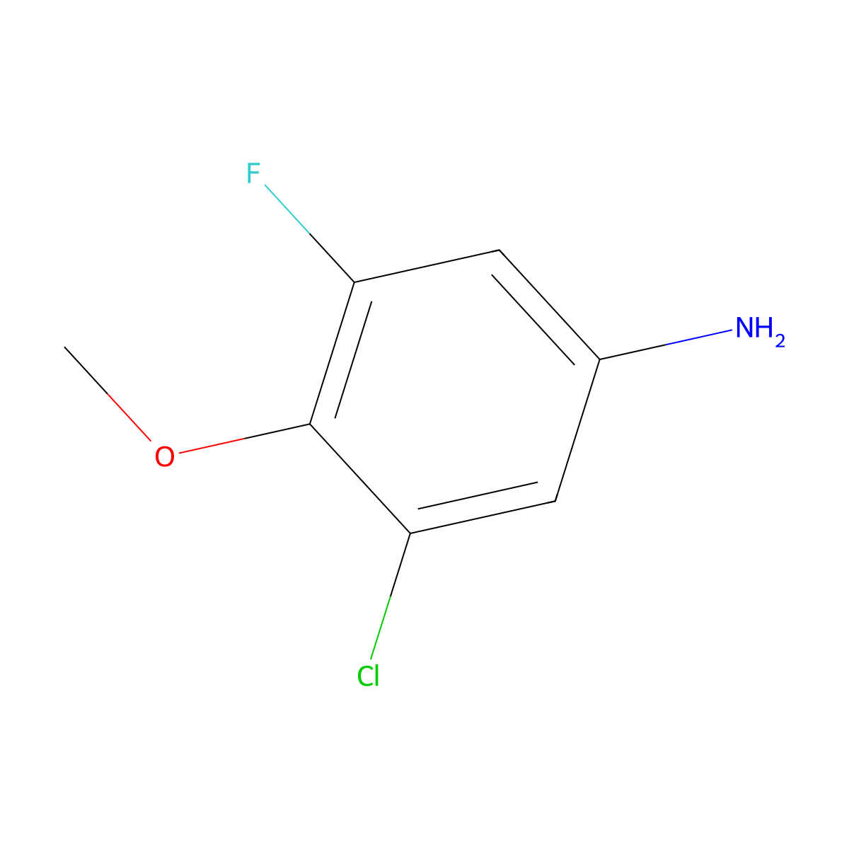 3-Chloro-5-fluoro-4-methoxyaniline molecular structure, CAS 62918-78-9
