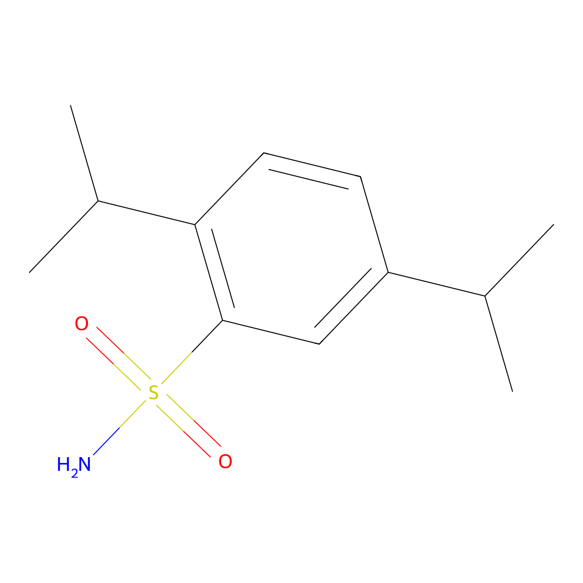 2,5-Di(propan-2-yl)benzenesulfonamide molecular structure, CAS 6292-60-0