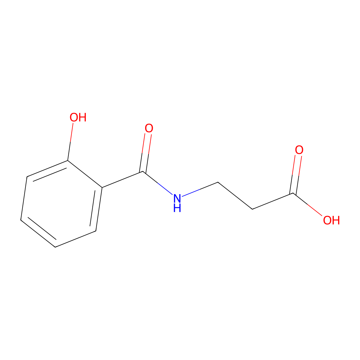 3-[(2-Hydroxybenzoyl)amino]propanoic acid molecular structure, CAS 6292-94-0