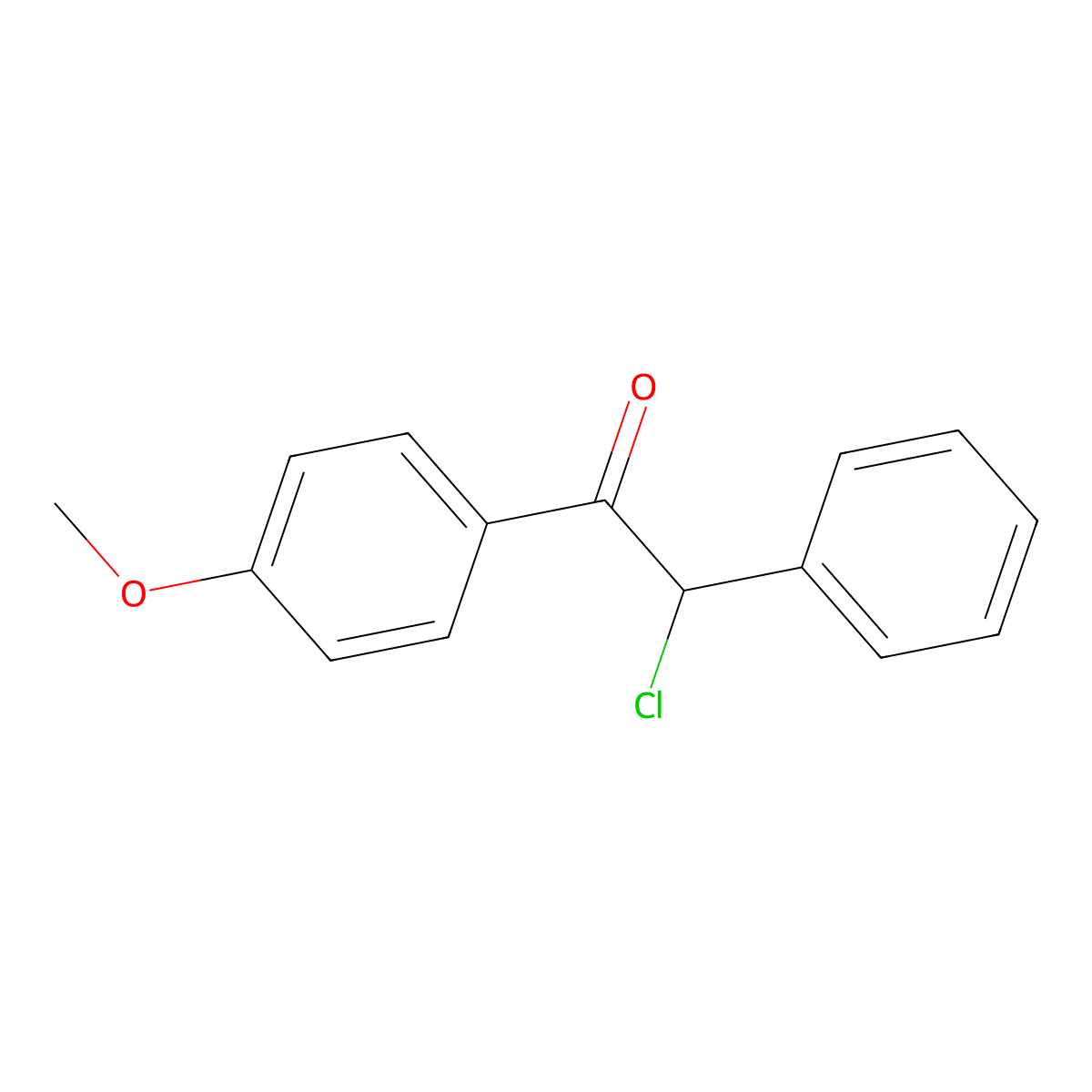 2-Chloro-1-(4-methoxyphenyl)-2-phenylethan-1-one molecular structure, CAS 62921-41-9