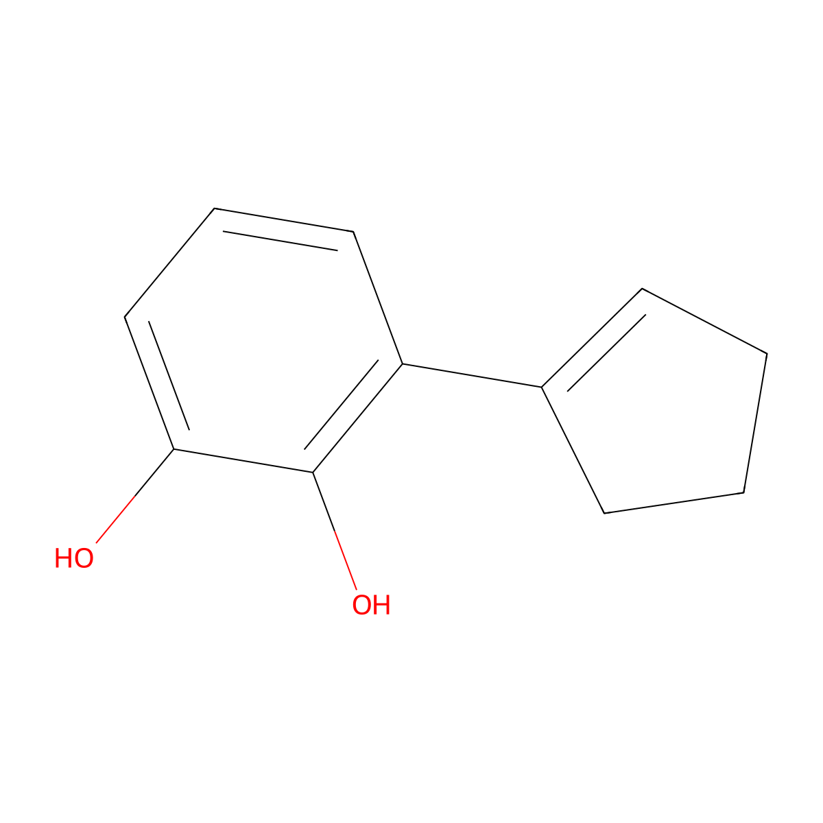3-(Cyclopent-1-en-1-yl)benzene-1,2-diol molecular structure, CAS 62922-40-1