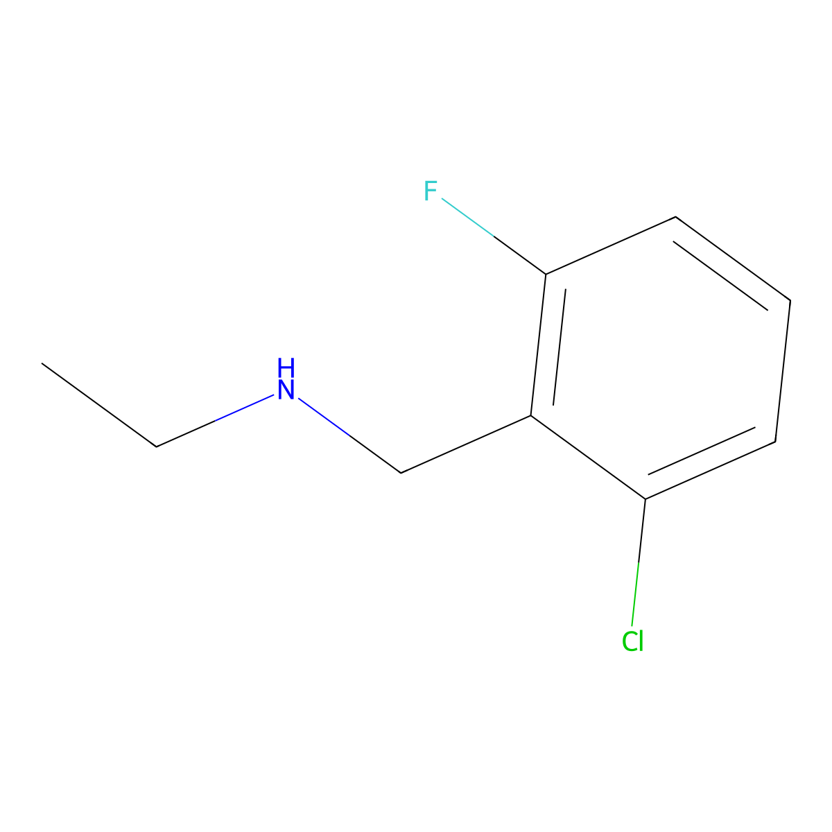 Benzenemethanamine, 2-chloro-N-ethyl-6-fluoro- molecular structure, CAS 62924-59-8