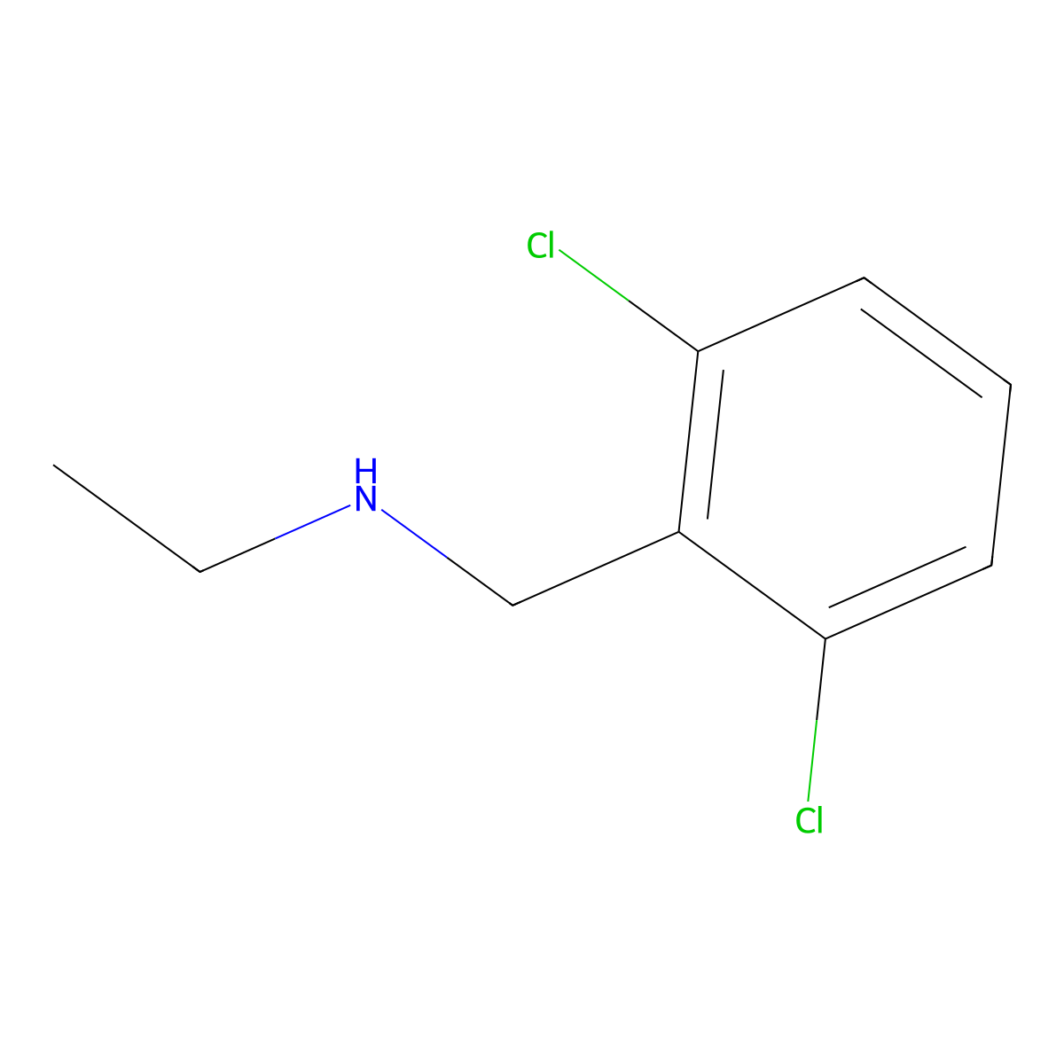 Benzenemethanamine, 2,6-dichloro-N-ethyl- molecular structure, CAS 62924-62-3
