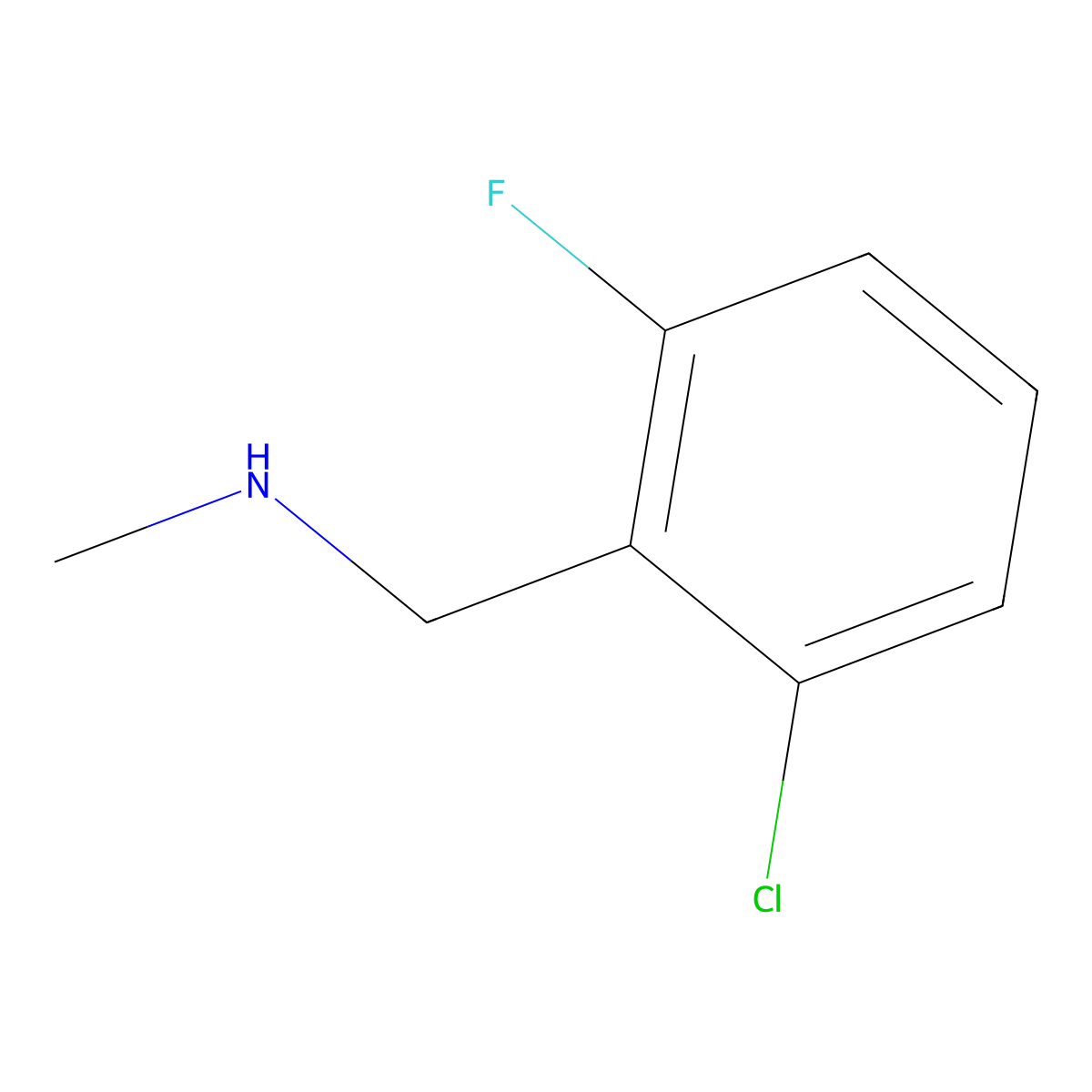 ((2-Chloro-6-fluorophenyl)methyl)(methyl)amine molecular structure, CAS 62924-64-5