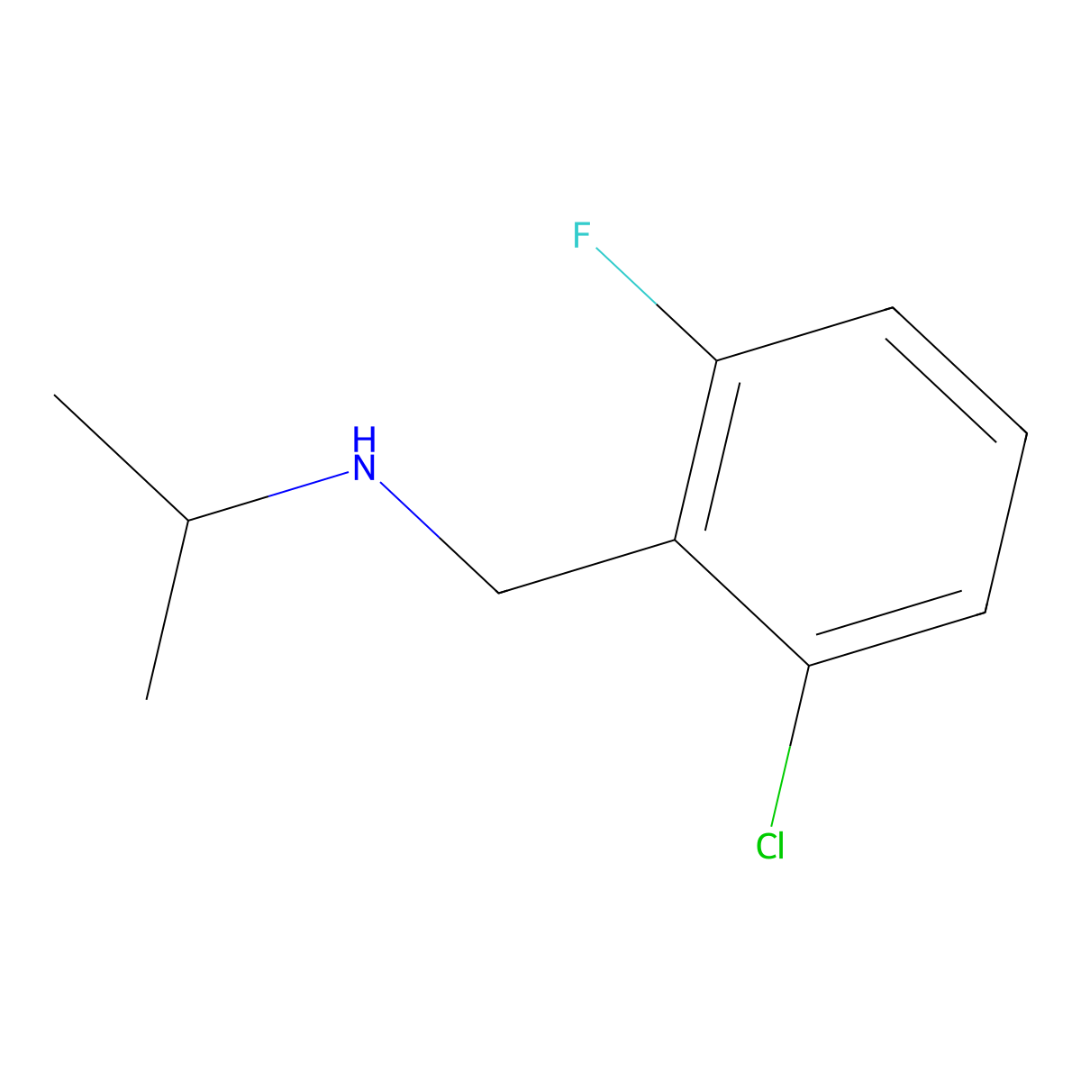 N-(2-Chloro-6-fluorobenzyl)propan-2-amine molecular structure, CAS 62924-66-7