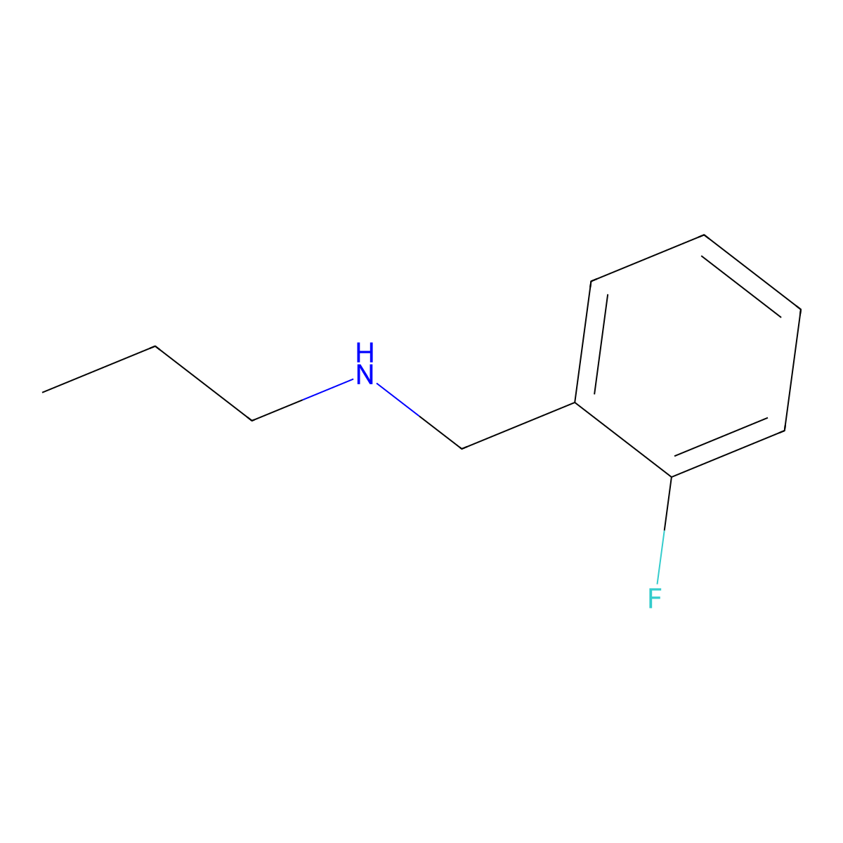 N-(2-fluorobenzyl)propan-1-amine molecular structure, CAS 62924-67-8