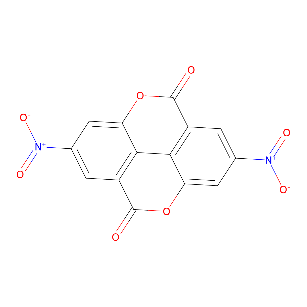 2,7-Dinitro-5,10-dioxo-4,9-dioxapyrene molecular structure, CAS 62925-34-2