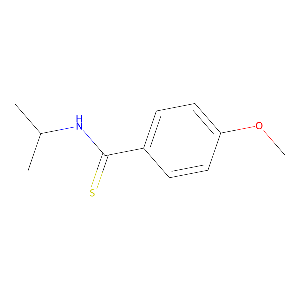 4-Methoxy-N-(propan-2-yl)benzene-1-carbothioamide molecular structure, CAS 62926-14-1