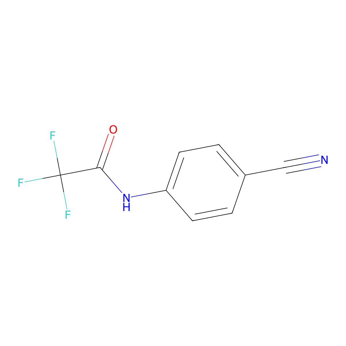 N-(4-cyanophenyl)-2,2,2-trifluoroacetamide molecular structure, CAS 62926-88-9