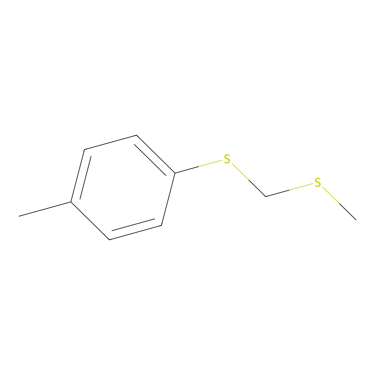 Benzene, 1-methyl-4-[[(methylthio)methyl]thio]- molecular structure, CAS 62926-93-6