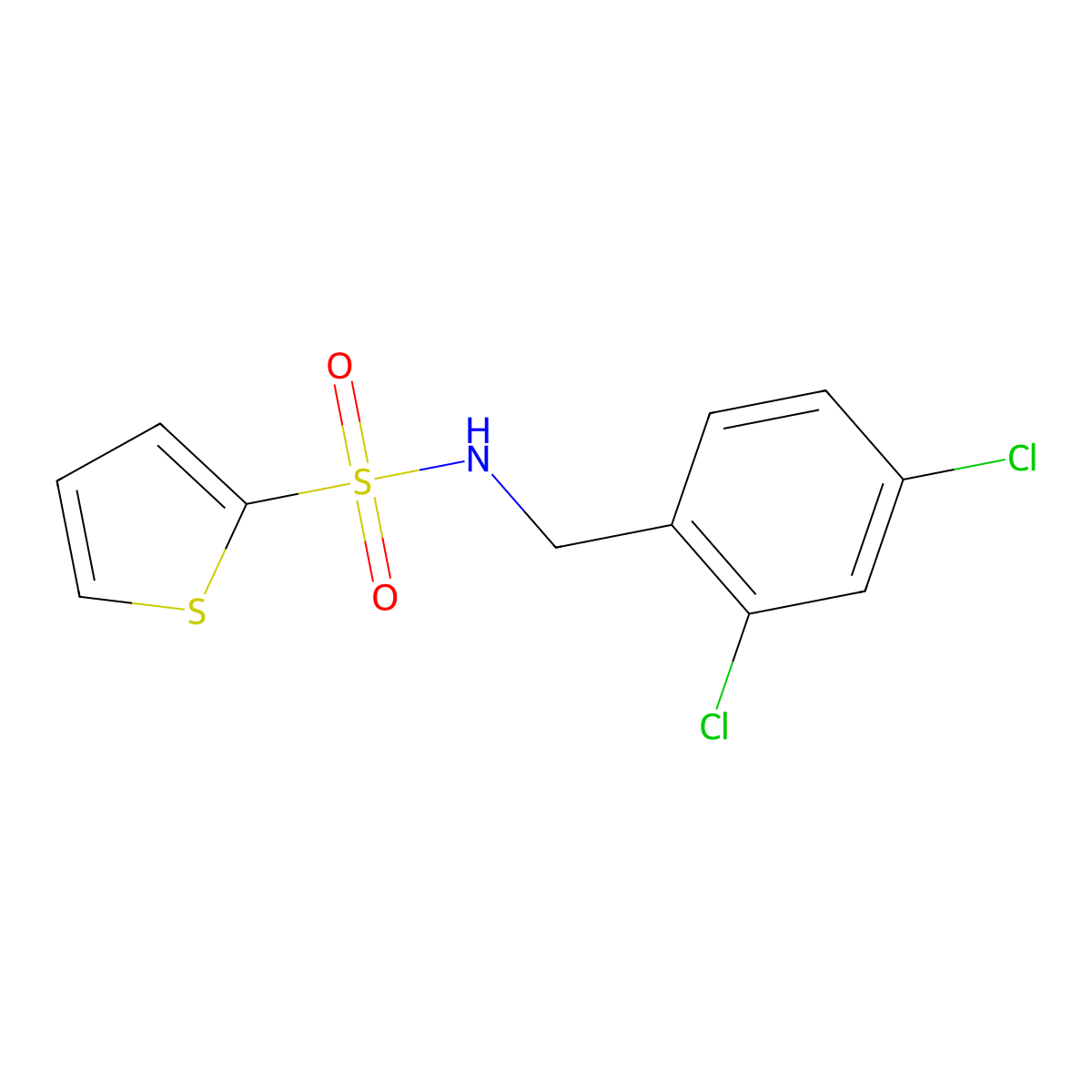 N-[(2,4-dichlorophenyl)methyl]thiophene-2-sulfonamide molecular structure, CAS 6293-06-7