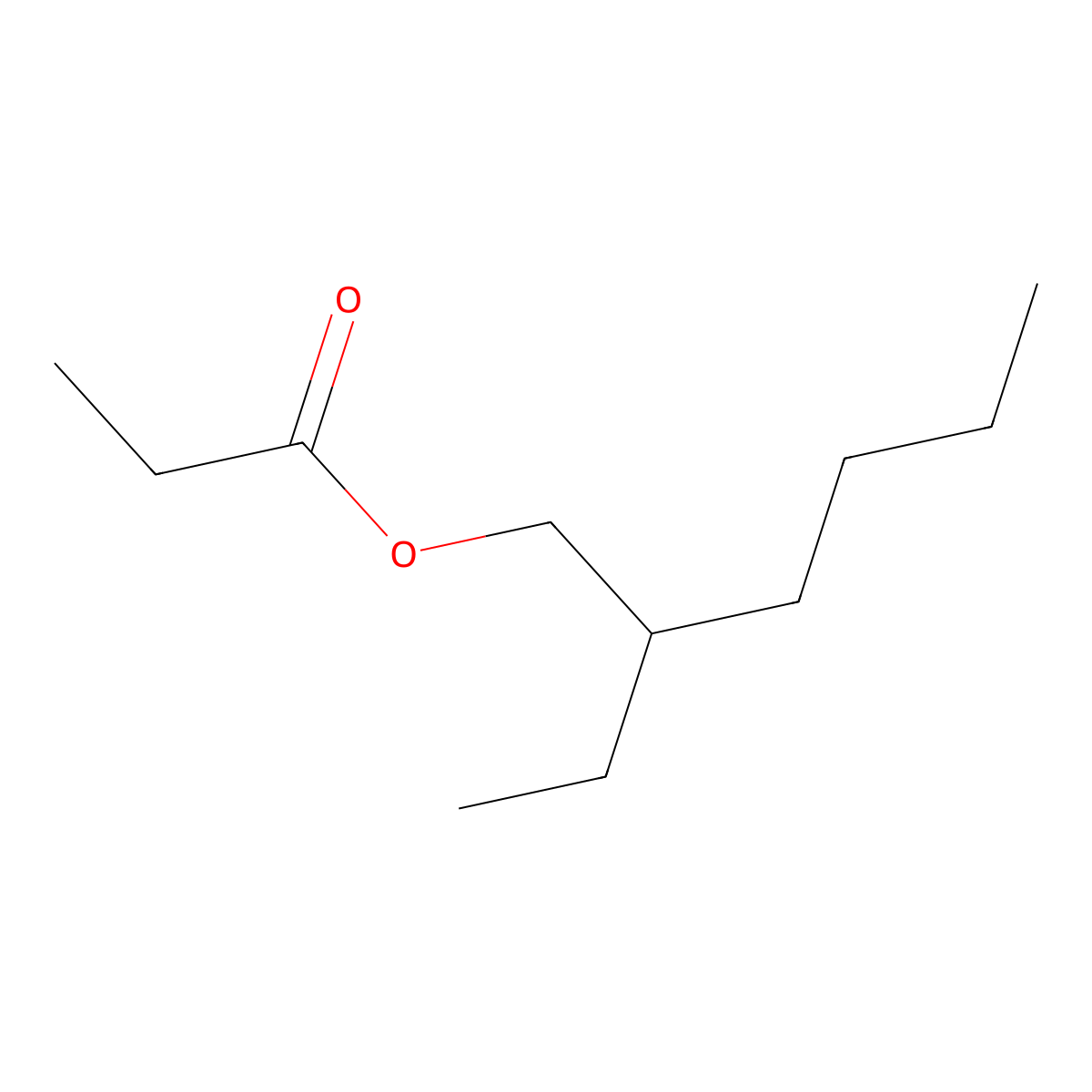Propanoic acid, 2-ethylhexyl ester molecular structure, CAS 6293-37-4