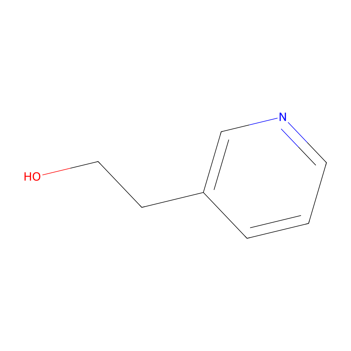 3-Pyridineethanol molecular structure, CAS 6293-56-7