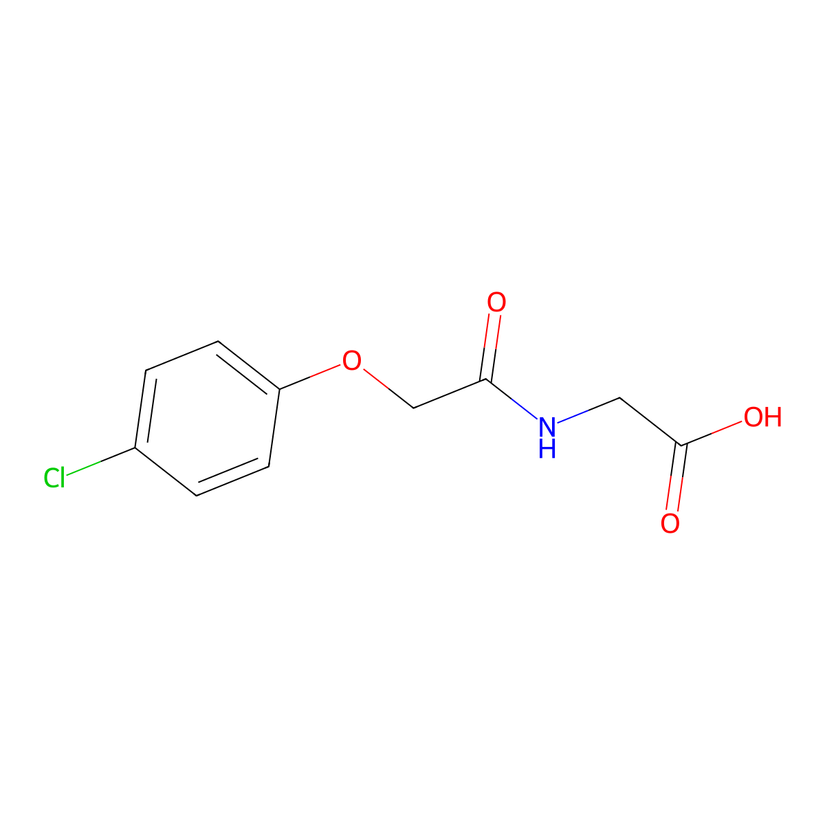 2-[[2-(4-Chlorophenoxy)acetyl]amino]acetic acid molecular structure, CAS 6293-97-6