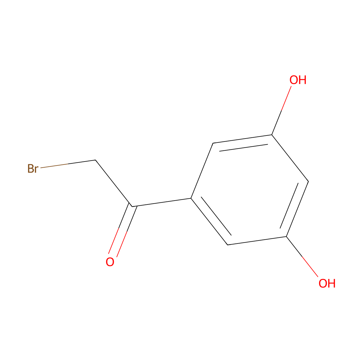 2-Bromo-1-(3,5-dihydroxyphenyl)ethanone molecular structure, CAS 62932-92-7