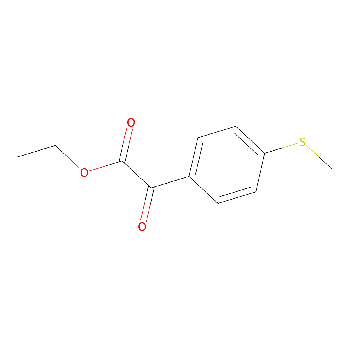 Ethyl 4-thiomethylbenzoylformate molecular structure, CAS 62936-31-6
