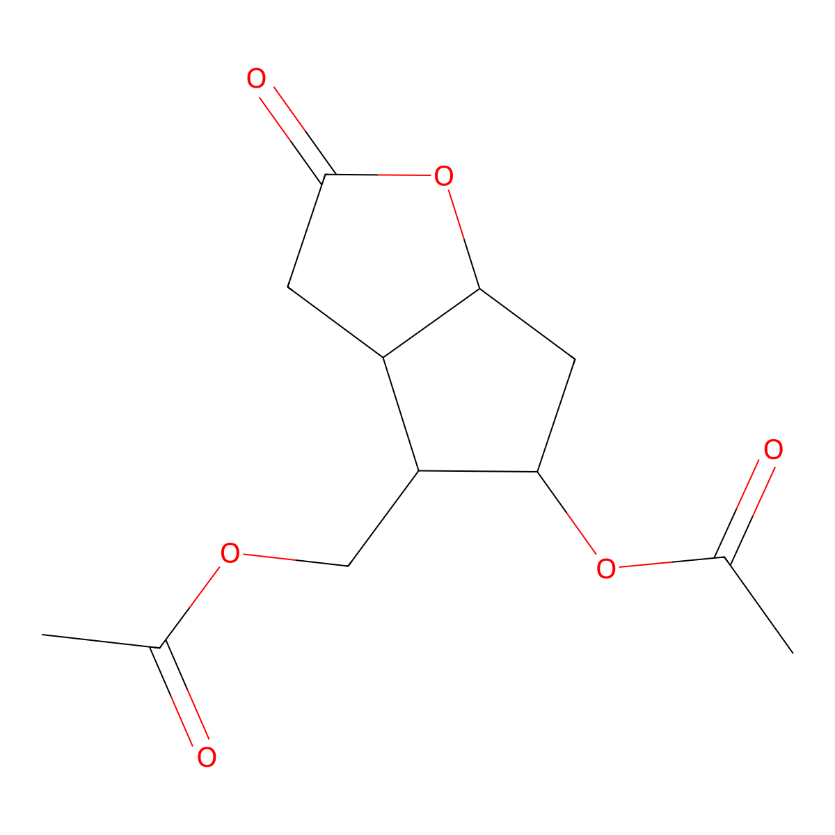 ((3aR,4S,5R,6aS)-5-Acetoxy-2-oxohexahydro-2H-cyclopenta[b]furan-4-yl)methyl acetate molecular structure, CAS 62939-82-6