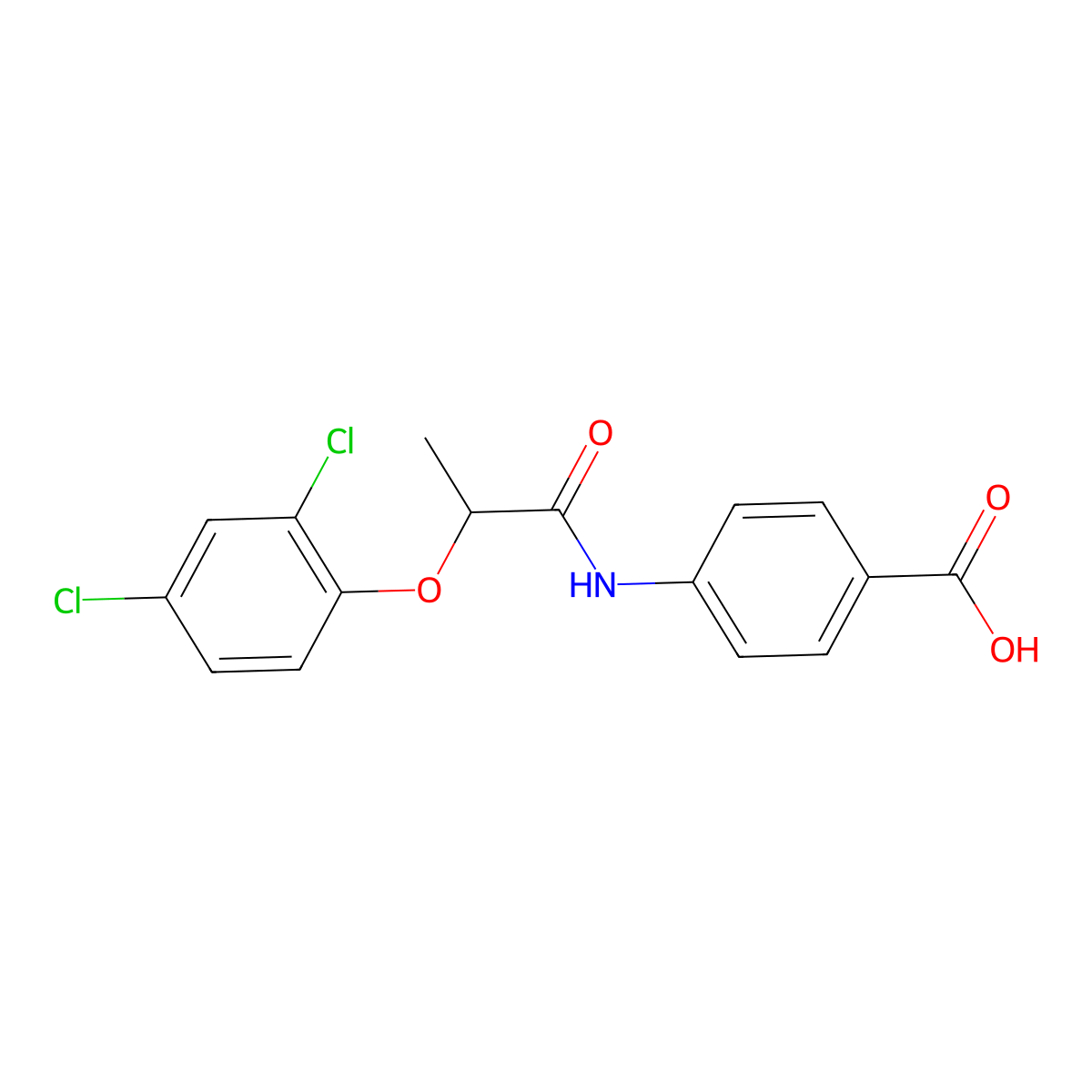 4-{[2-(2,4-Dichlorophenoxy)propanoyl]amino}benzoic acid molecular structure, CAS 6294-03-7