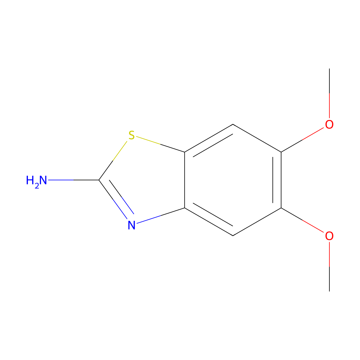5,6-Dimethoxy-1,3-benzothiazol-2-amine molecular structure, CAS 6294-52-6
