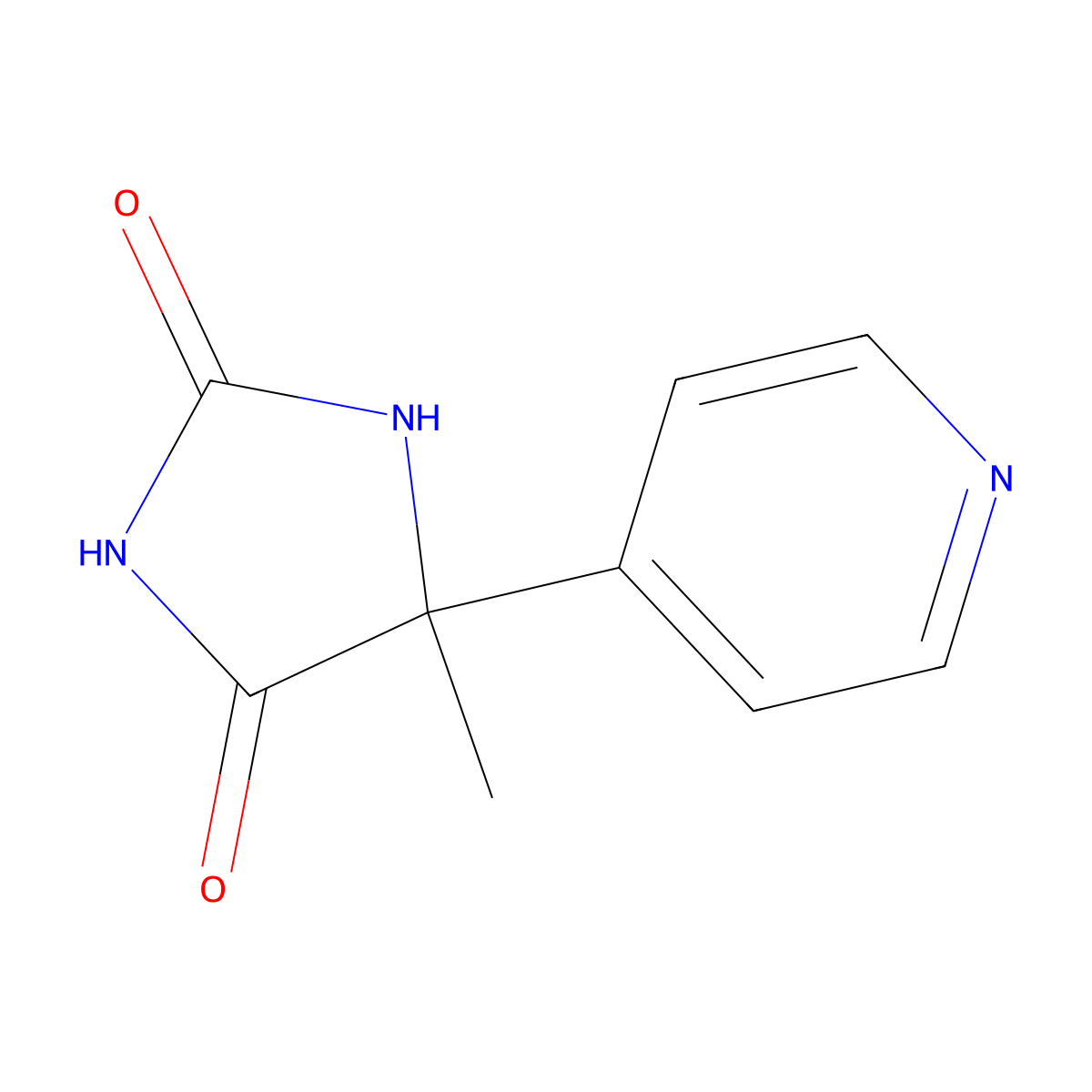 5-Methyl-5-(4-pyridyl)hydantoin molecular structure, CAS 6294-54-8