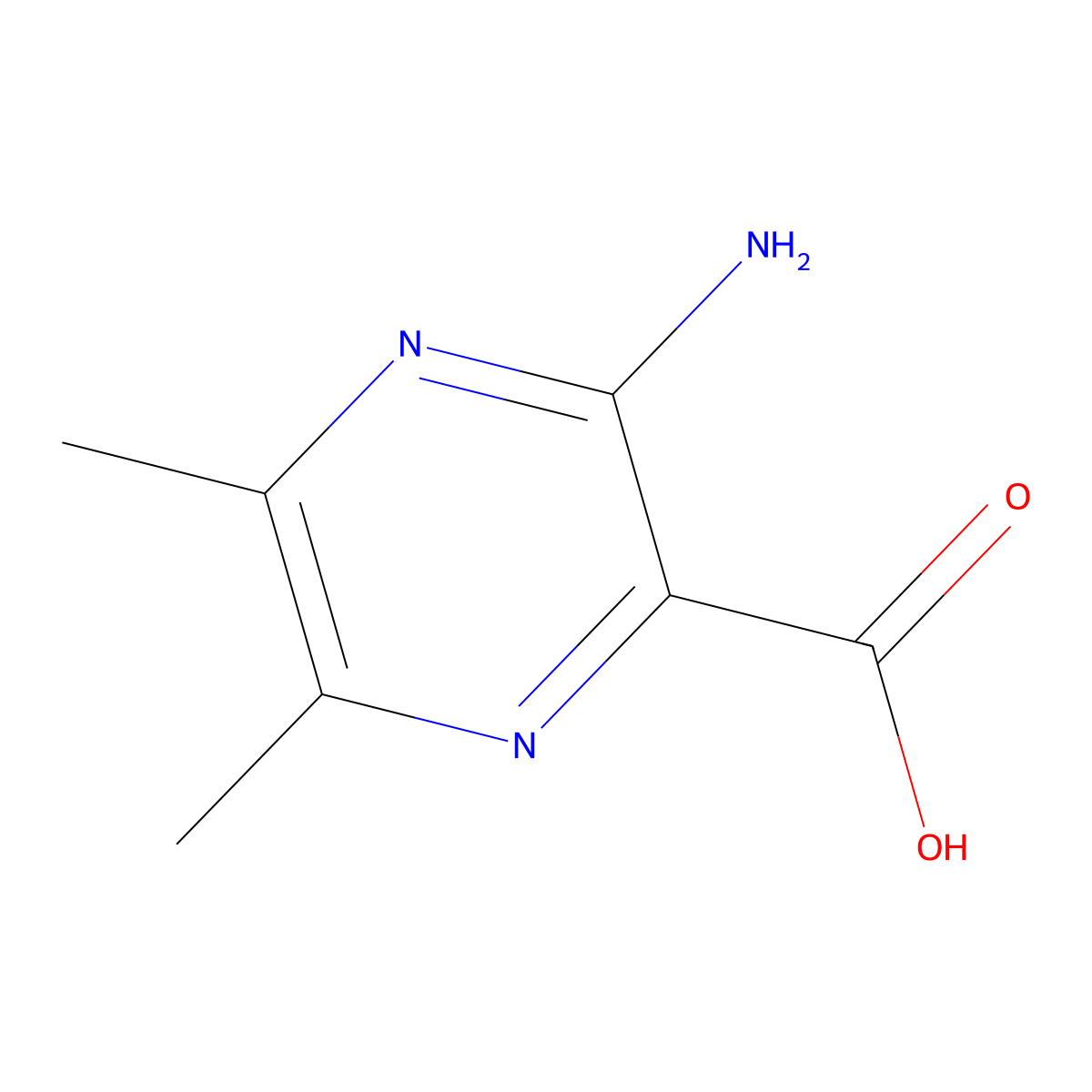 3-Amino-5,6-dimethylpyrazine-2-carboxylic acid molecular structure, CAS 6294-71-9