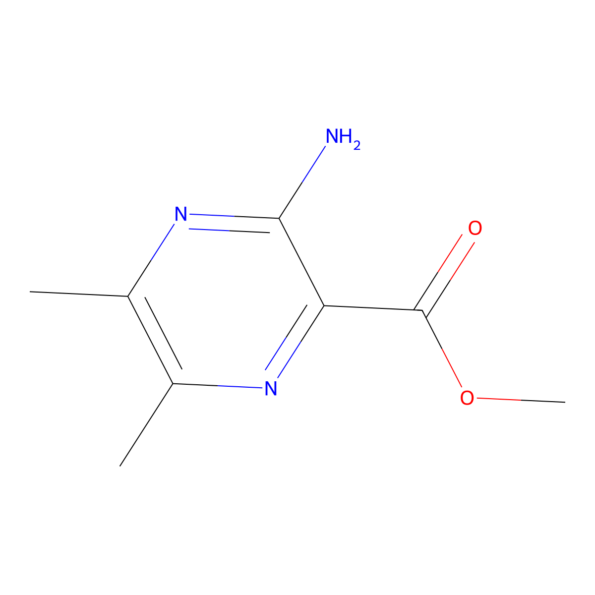 Methyl 3-amino-5,6-dimethylpyrazine-2-carboxylate molecular structure, CAS 6294-72-0