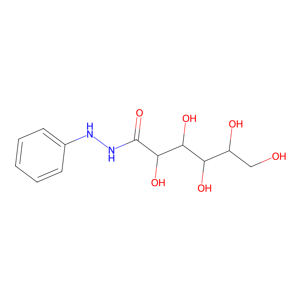 Gluconic acid, phenylhydrazide molecular structure, CAS 6294-74-2