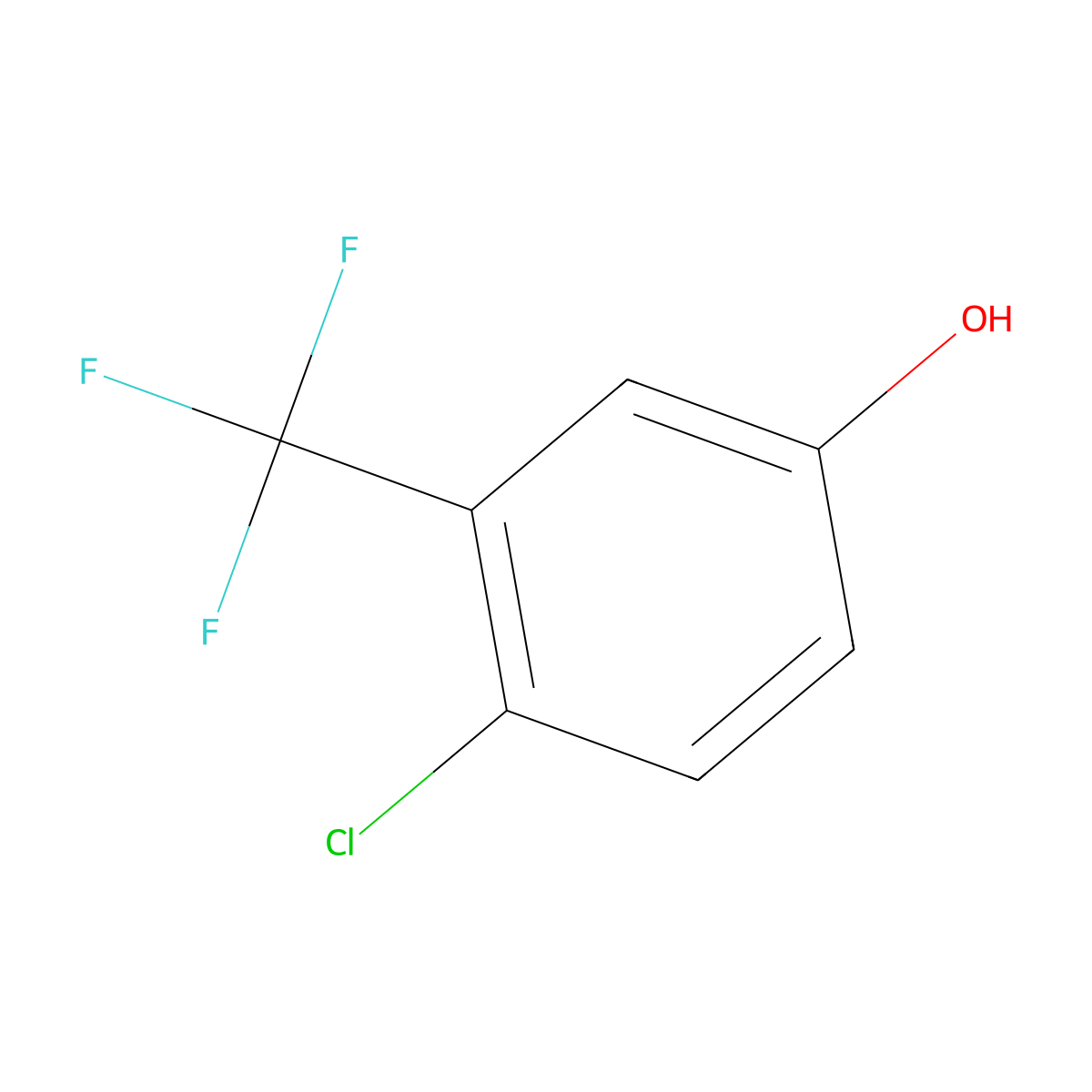 4-Chloro-3-(trifluoromethyl)phenol molecular structure, CAS 6294-93-5