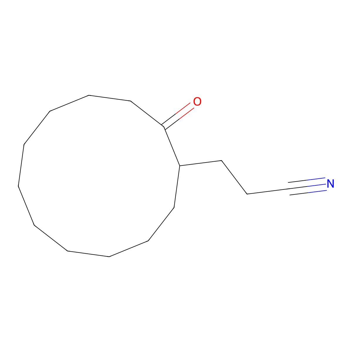 3-(2-Oxocyclododecyl)propanenitrile molecular structure, CAS 62940-04-9