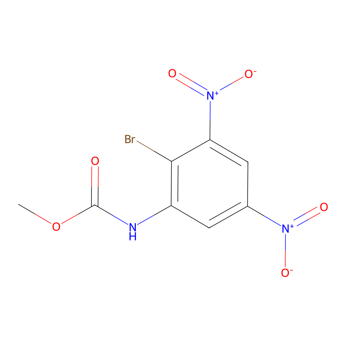 Methyl 2-bromo-3,5-bisnitrophenylcarbamate molecular structure, CAS 62941-10-0