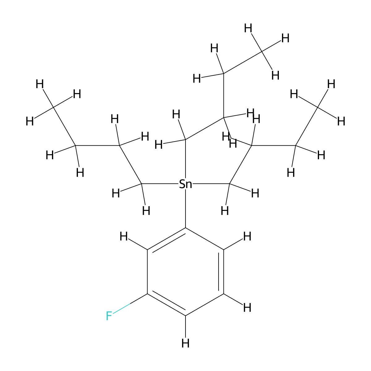 Tributyl(3-fluorophenyl)stannane molecular structure, CAS 62942-25-0