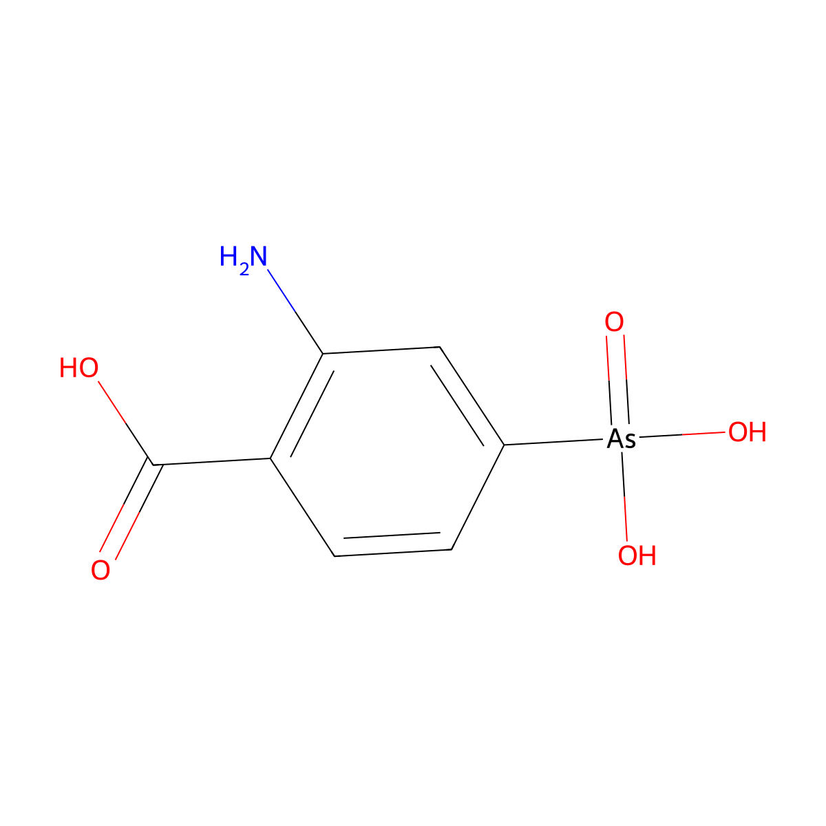 2-Amino-4-arsonobenzoic acid molecular structure, CAS 6295-18-7