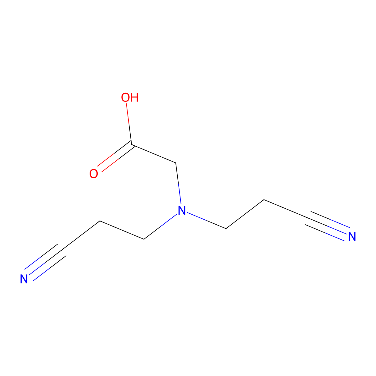 n,n-Bis(2-cyanoethyl)glycine molecular structure, CAS 6295-23-4