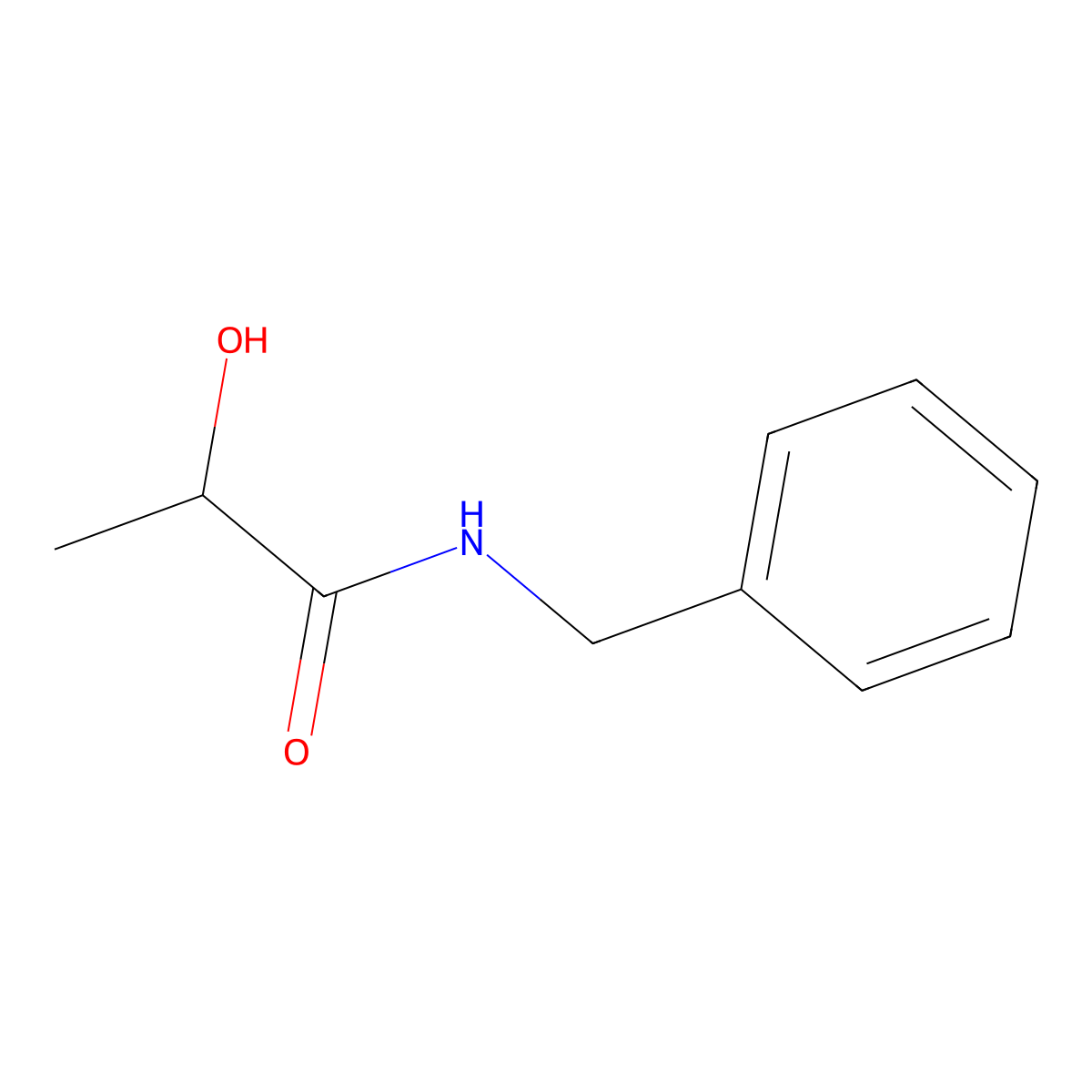 N-benzyl-2-hydroxypropanamide molecular structure, CAS 6295-31-4