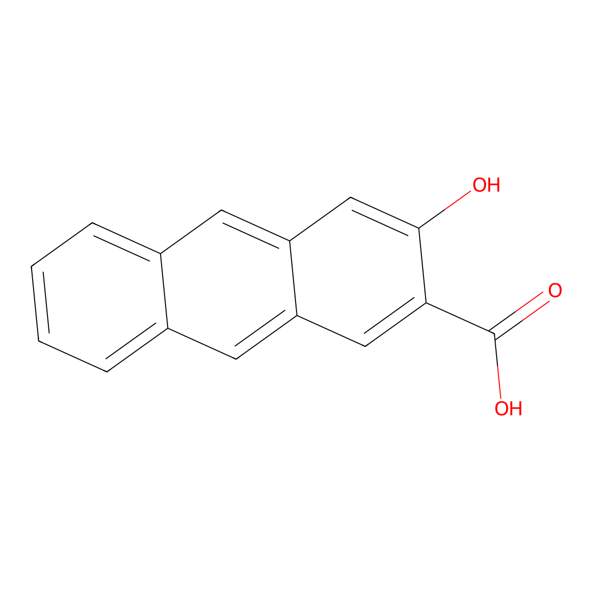 3-Hydroxyanthracene-2-carboxylic acid molecular structure, CAS 6295-44-9