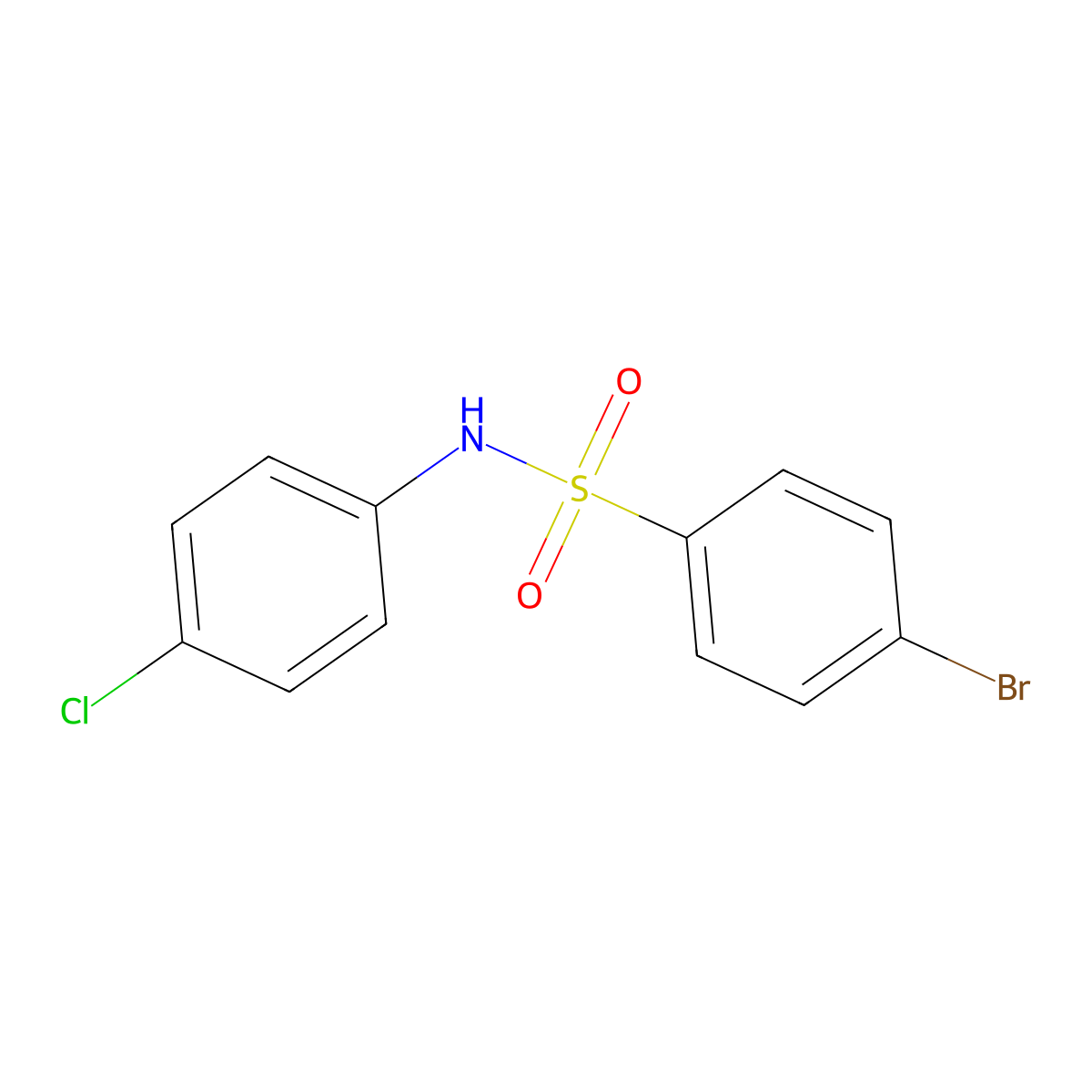 4-bromo-N-(4-chlorophenyl)benzenesulfonamide molecular structure, CAS 6295-97-2