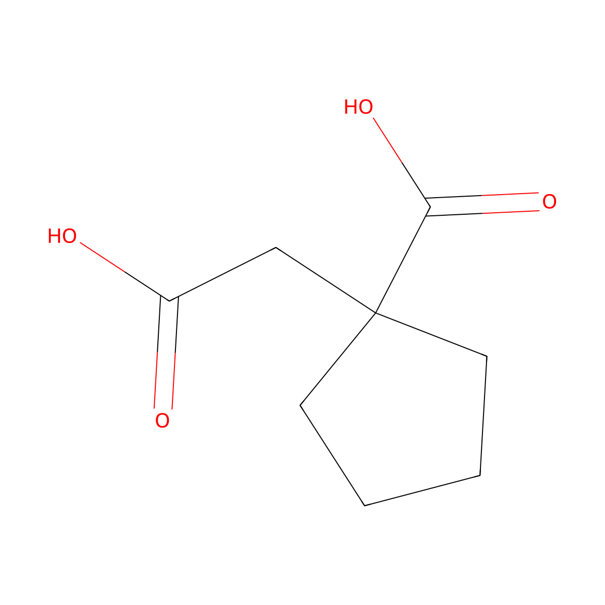 1-(Carboxymethyl)cyclopentanecarboxylic acid molecular structure, CAS 62953-73-5